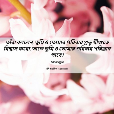 Picture 06 - पশিষ্যচরিত 16:31 BENIRV - তাঁরা বললেন, তুমি ও - Bible Verse Picture