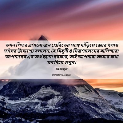 Picture 06 - पশিষ্যচরিত 2:14 BENIRV - তখন পিতর এগারো জন - Bible Verse Picture