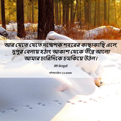 Picture 06 - पশিষ্যচরিত 22:6 BENIRV - আর যেতে যেতে - Bible Verse Picture