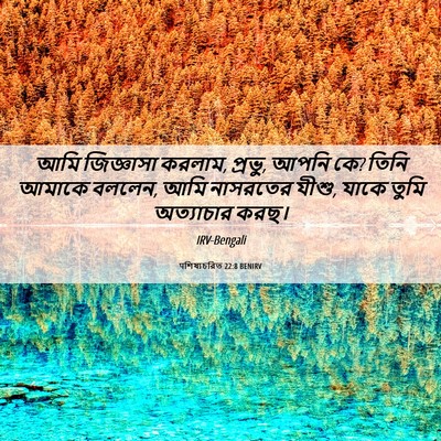 Picture 06 - पশিষ্যচরিত 22:8 BENIRV - আমি জিজ্ঞাসা - Bible Verse Picture