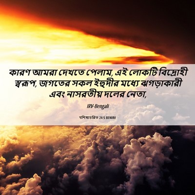 Picture 06 - पশিষ্যচরিত 24:5 BENIRV - কারণ আমরা দেখতে - Bible Verse Picture