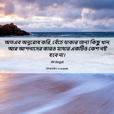 Picture 06 - पশিষ্যচরিত 27:34 BENIRV - অতএব অনুরোধ করি, - Bible Verse Picture