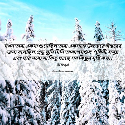 Picture 06 - पশিষ্যচরিত 4:24 BENIRV - যখন তারা একথা - Bible Verse Picture
