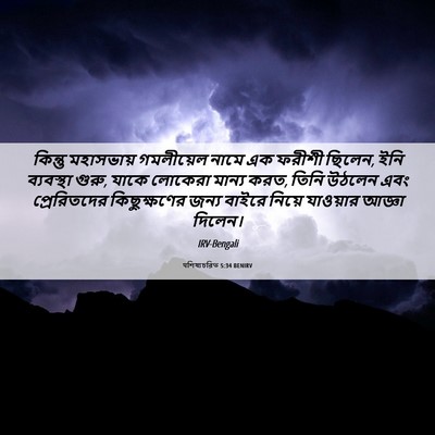 Picture 06 - पশিষ্যচরিত 5:34 BENIRV - কিন্তু মহাসভায় - Bible Verse Picture