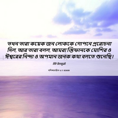 Picture 06 - पশিষ্যচরিত 6:11 BENIRV - তখন তারা কয়েক জন - Bible Verse Picture