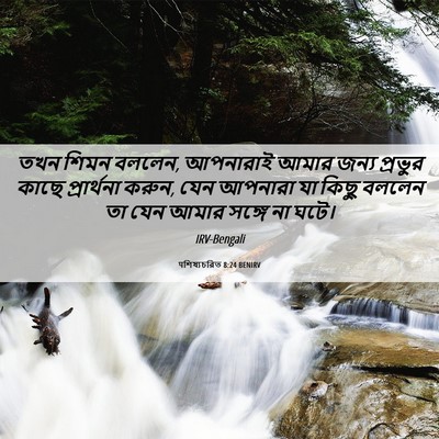 Picture 06 - पশিষ্যচরিত 8:24 BENIRV - তখন শিমন বললেন, - Bible Verse Picture