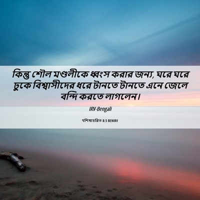 Picture 06 - पশিষ্যচরিত 8:3 BENIRV - কিন্তু শৌল - Bible Verse Picture