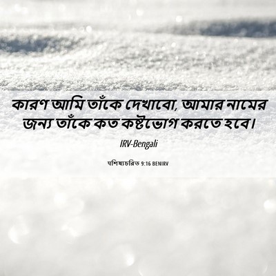 Picture 06 - पশিষ্যচরিত 9:16 BENIRV - কারণ আমি তাঁকে - Bible Verse Picture