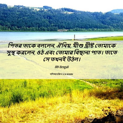 Picture 06 - पশিষ্যচরিত 9:34 BENIRV - পিতর তাকে বললেন, - Bible Verse Picture