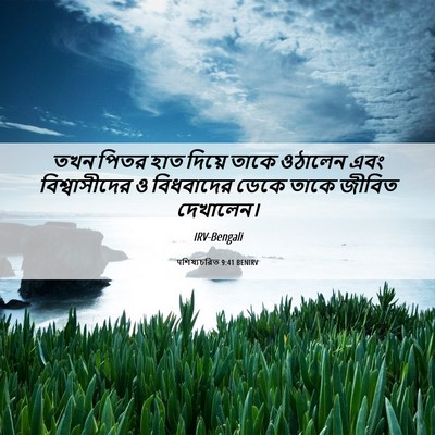 Picture 06 - पশিষ্যচরিত 9:41 BENIRV - তখন পিতর হাত দিয়ে - Bible Verse Picture