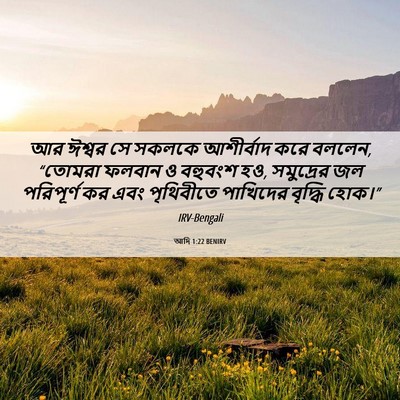 Picture 06 - আদি 1:22 BENIRV - আর ঈশ্বর সে সকলকে - Bible Verse Picture