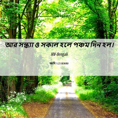 Picture 06 - আদি 1:23 BENIRV - আর সন্ধ্যা ও সকাল - Bible Verse Picture