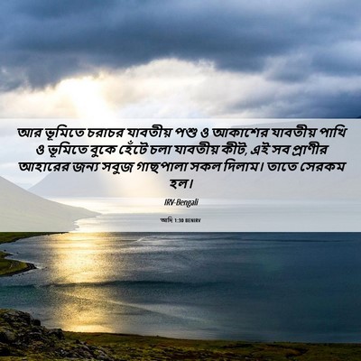Picture 06 - আদি 1:30 BENIRV - আর ভূমিতে চরাচর - Bible Verse Picture