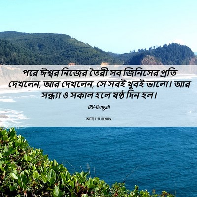 Picture 06 - আদি 1:31 BENIRV - পরে ঈশ্বর নিজের - Bible Verse Picture