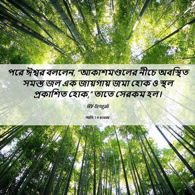 Picture 06 - আদি 1:9 BENIRV - পরে ঈশ্বর বললেন, - Bible Verse Picture