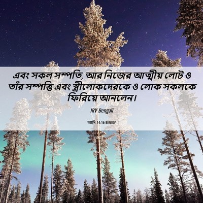 Picture 06 - আদি 14:16 BENIRV - এবং সকল সম্পতি, আর - Bible Verse Picture
