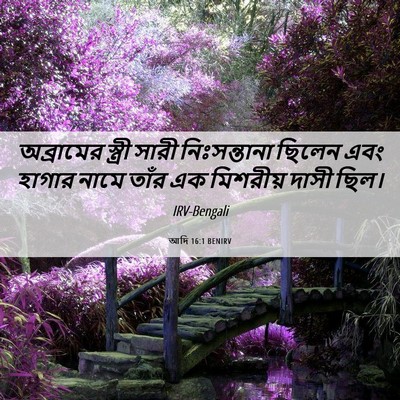 Picture 06 - আদি 16:1 BENIRV - অব্রামের স্ত্রী - Bible Verse Picture
