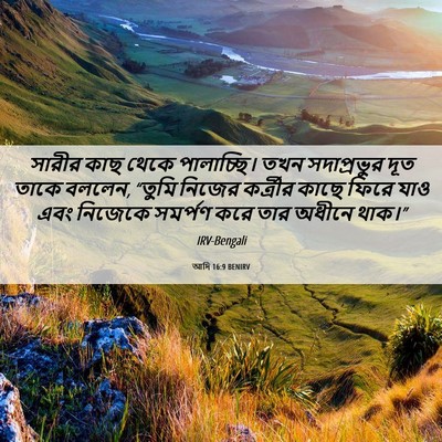 Picture 06 - আদি 16:9 BENIRV - সারীর কাছ থেকে - Bible Verse Picture