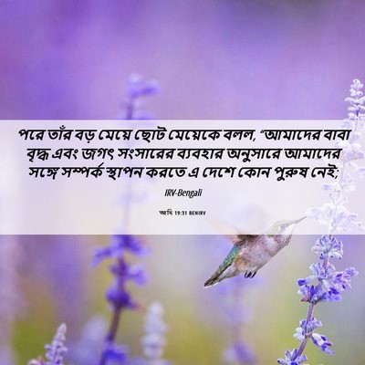 Picture 06 - আদি 19:31 BENIRV - পরে তাঁর বড় মেয়ে - Bible Verse Picture