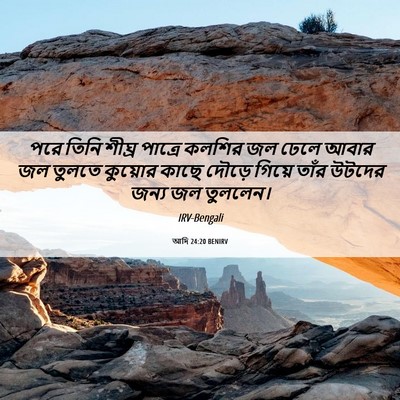 Picture 06 - আদি 24:20 BENIRV - পরে তিনি শীঘ্র - Bible Verse Picture