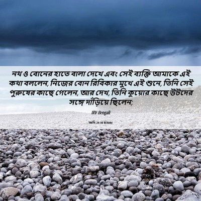 Picture 06 - আদি 24:30 BENIRV - নথ ও বোনের হাতে - Bible Verse Picture