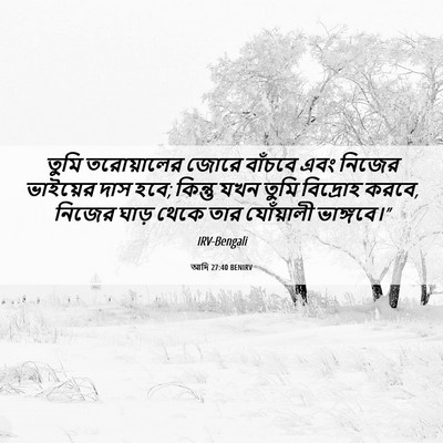 Picture 06 - আদি 27:40 BENIRV - তুমি তরোয়ালের - Bible Verse Picture