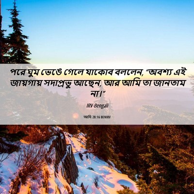 Picture 06 - আদি 28:16 BENIRV - পরে ঘুম ভেঙে গেলে - Bible Verse Picture