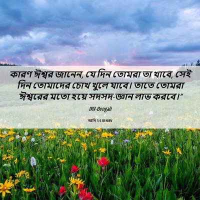 Picture 06 - আদি 3:5 BENIRV - কারণ ঈশ্বর জানেন, - Bible Verse Picture