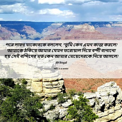 Picture 06 - আদি 31:26 BENIRV - পরে লাবন যাকোবকে - Bible Verse Picture