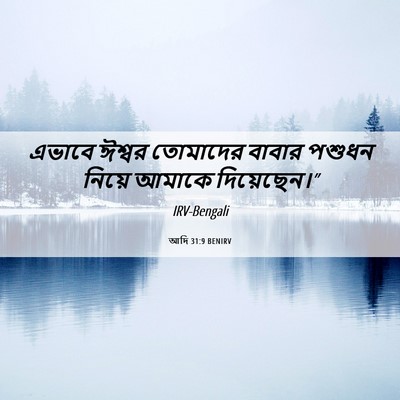 Picture 06 - আদি 31:9 BENIRV - এভাবে ঈশ্বর - Bible Verse Picture