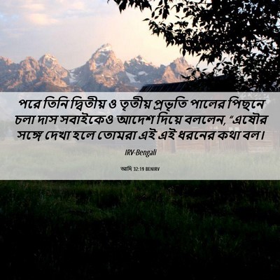 Picture 06 - আদি 32:19 BENIRV - পরে তিনি দ্বিতীয় - Bible Verse Picture