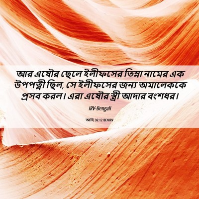 Picture 06 - আদি 36:12 BENIRV - আর এষৌর ছেলে - Bible Verse Picture