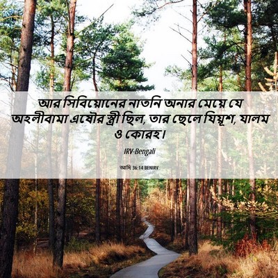 Picture 06 - আদি 36:14 BENIRV - আর সিবিয়োনের - Bible Verse Picture