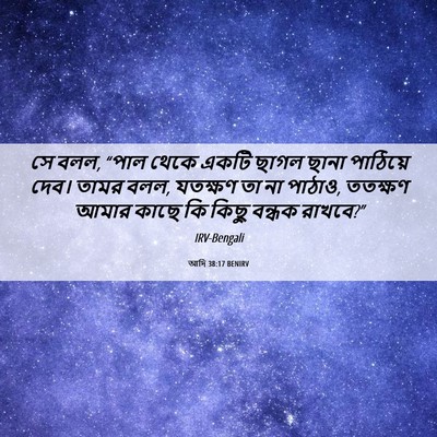 Picture 06 - আদি 38:17 BENIRV - সে বলল, “পাল থেকে - Bible Verse Picture