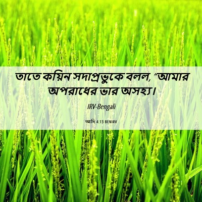 Picture 06 - আদি 4:13 BENIRV - তাতে কয়িন - Bible Verse Picture