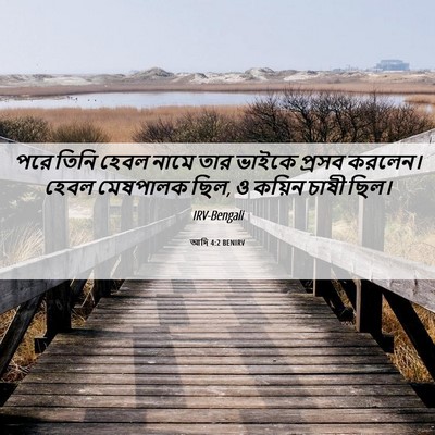 Picture 06 - আদি 4:2 BENIRV - পরে তিনি হেবল নামে - Bible Verse Picture