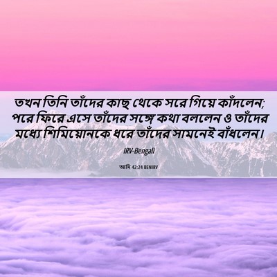 Picture 06 - আদি 42:24 BENIRV - তখন তিনি তাঁদের - Bible Verse Picture