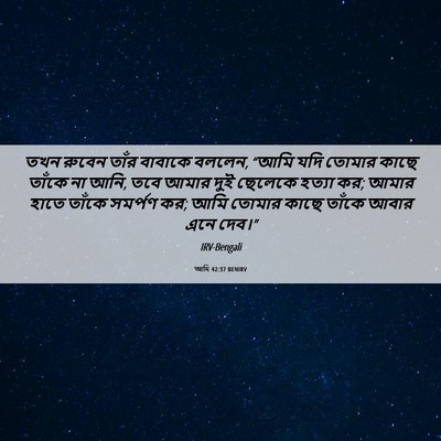 Picture 06 - আদি 42:37 BENIRV - তখন রুবেন তাঁর - Bible Verse Picture