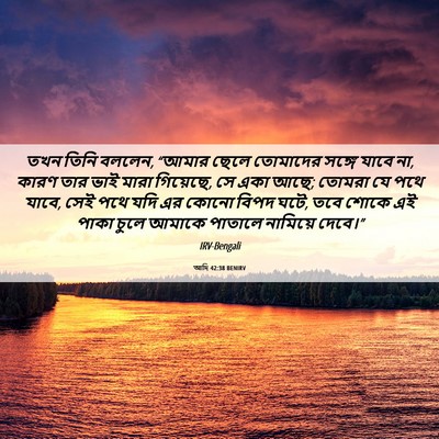 Picture 06 - আদি 42:38 BENIRV - তখন তিনি বললেন, - Bible Verse Picture