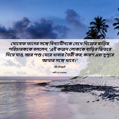 Picture 06 - আদি 43:16 BENIRV - যোষেফ তাদের সঙ্গে - Bible Verse Picture