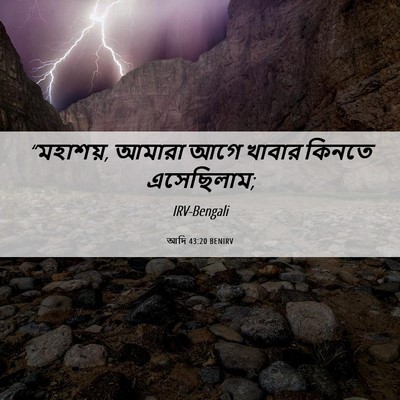 Picture 06 - আদি 43:20 BENIRV - “মহাশয়, আমারা আগে - Bible Verse Picture