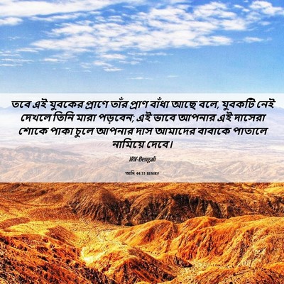 Picture 06 - আদি 44:31 BENIRV - তবে এই যুবকের - Bible Verse Picture