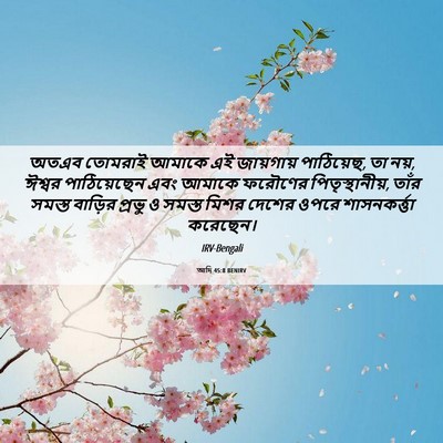 Picture 06 - আদি 45:8 BENIRV - অতএব তোমরাই আমাকে - Bible Verse Picture