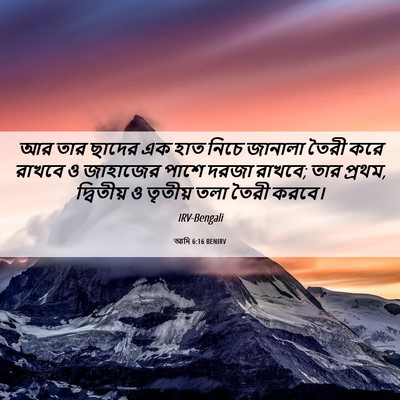 Picture 06 - আদি 6:16 BENIRV - আর তার ছাদের এক হাত - Bible Verse Picture