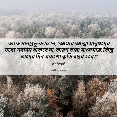 Picture 06 - আদি 6:3 BENIRV - তাতে সদাপ্রভু - Bible Verse Picture