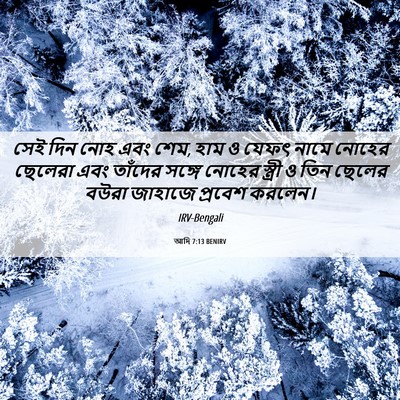 Picture 06 - আদি 7:13 BENIRV - সেই দিন নোহ এবং - Bible Verse Picture