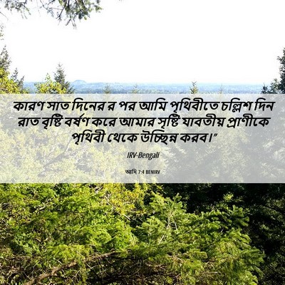 Picture 06 - আদি 7:4 BENIRV - কারণ সাত দিনের র পর - Bible Verse Picture