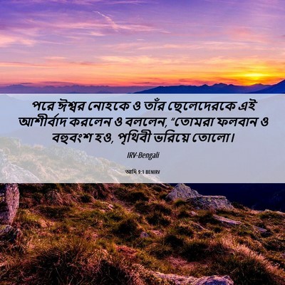 Picture 06 - আদি 9:1 BENIRV - পরে ঈশ্বর নোহকে ও - Bible Verse Picture
