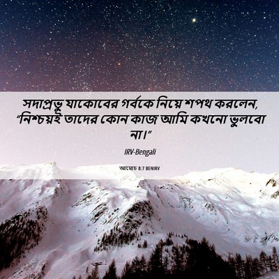 Picture 06 - আমোচ 8:7 BENIRV - সদাপ্রভু যাকোবের - Bible Verse Picture
