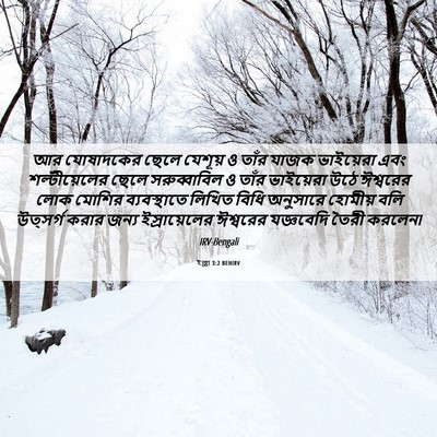 Picture 06 - ইজ্ৰা 3:2 BENIRV - আর যোষাদকের ছেলে - Bible Verse Picture